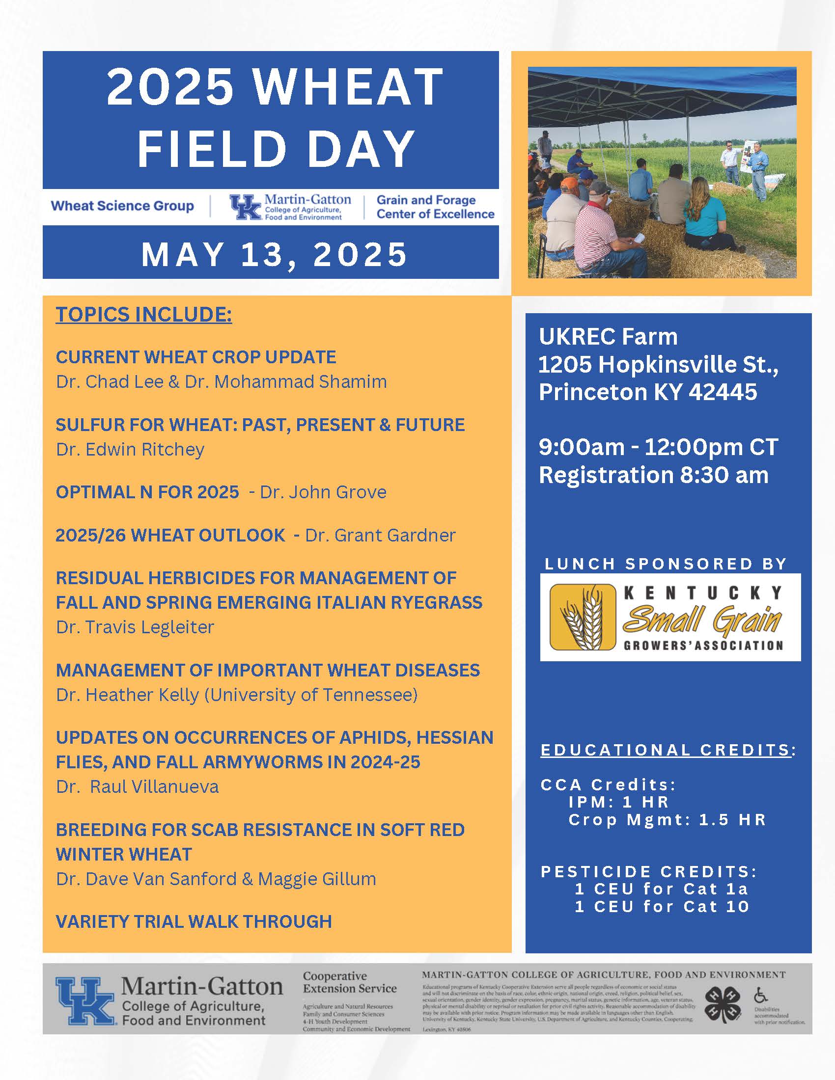 Flyer for Wheat Field Day